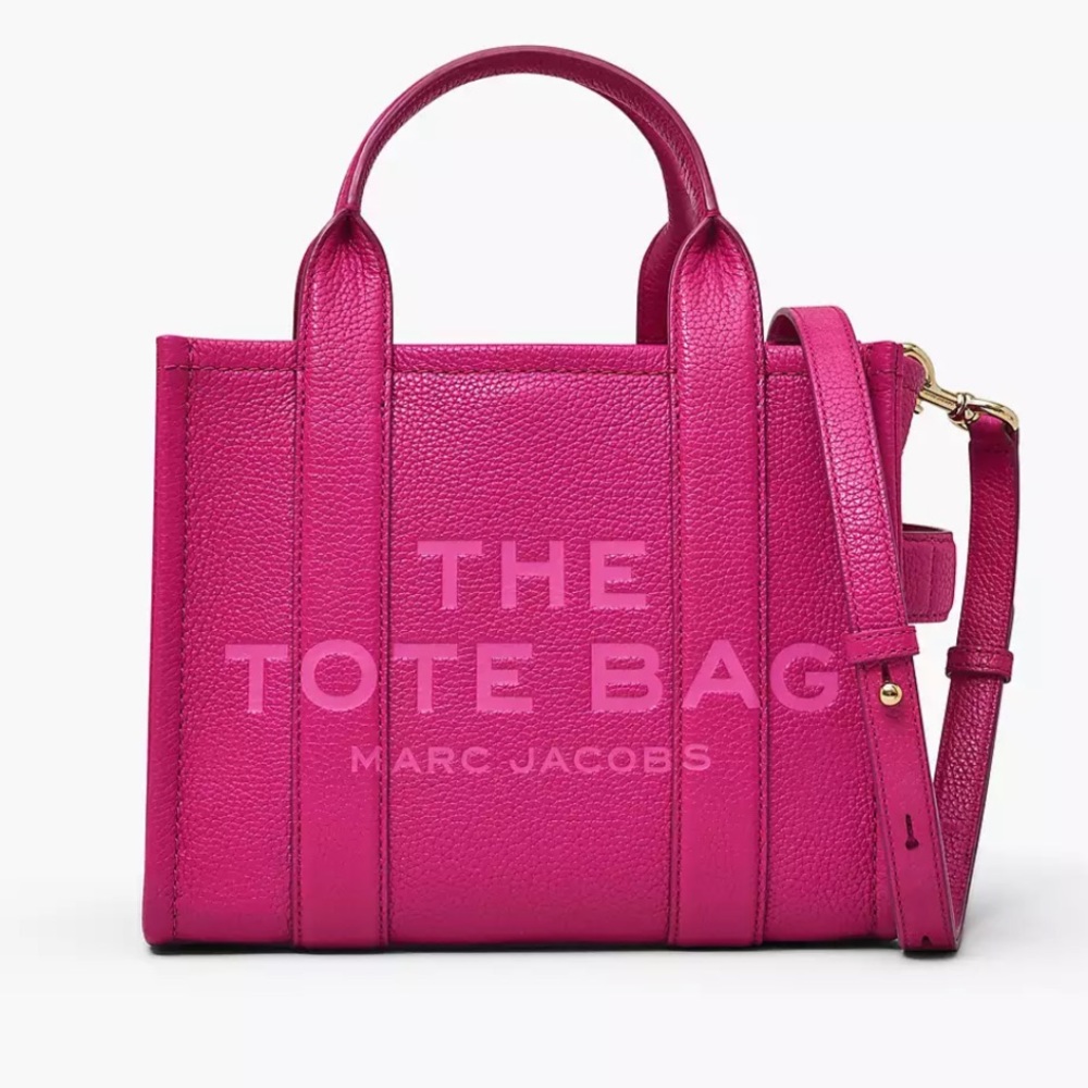 THE LEATHER SMALL TOTE BAG BY MARC JACOBS! BRAND NEW PINK LIPSTICK COLOR!
